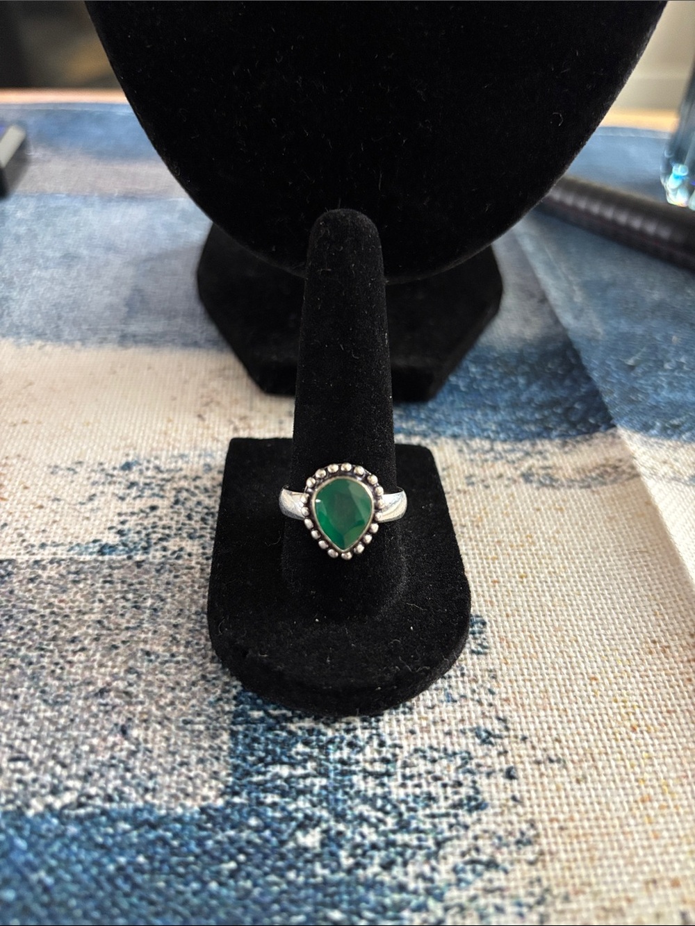 Sterling Silver Zambian Mines Emerald Gemstone Ring Size 8